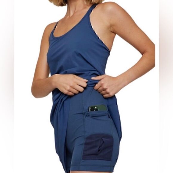 NWT Four Laps Vitality Tennis Dress in Midnight Navy Size Medium - Picture 4 of 6